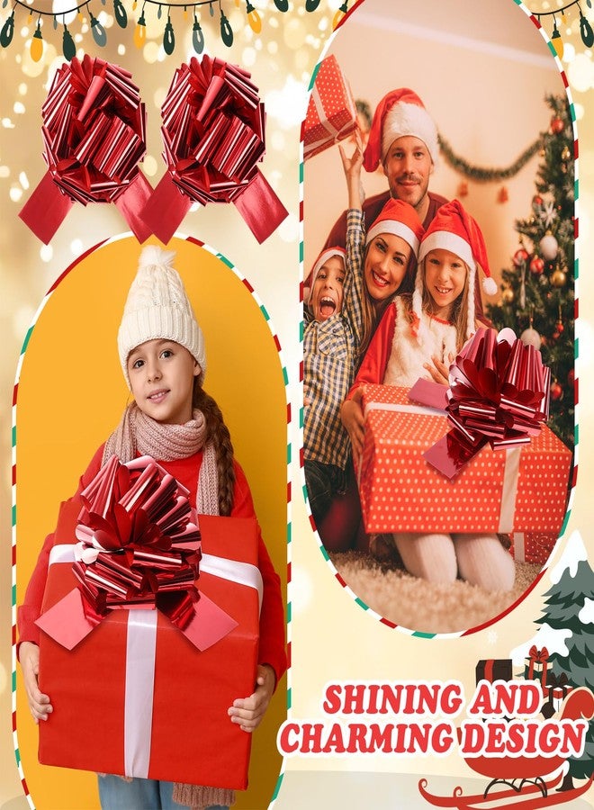 Giegxin 2 Pcs Large 12 Inch Red Pull Bows Metallic Valentines Giant Gift Wrapping Bows for Cars, Presents, Decorations, Grand Openings, Parties & Weddings - Reusable & Easy to Assemble - Image 4